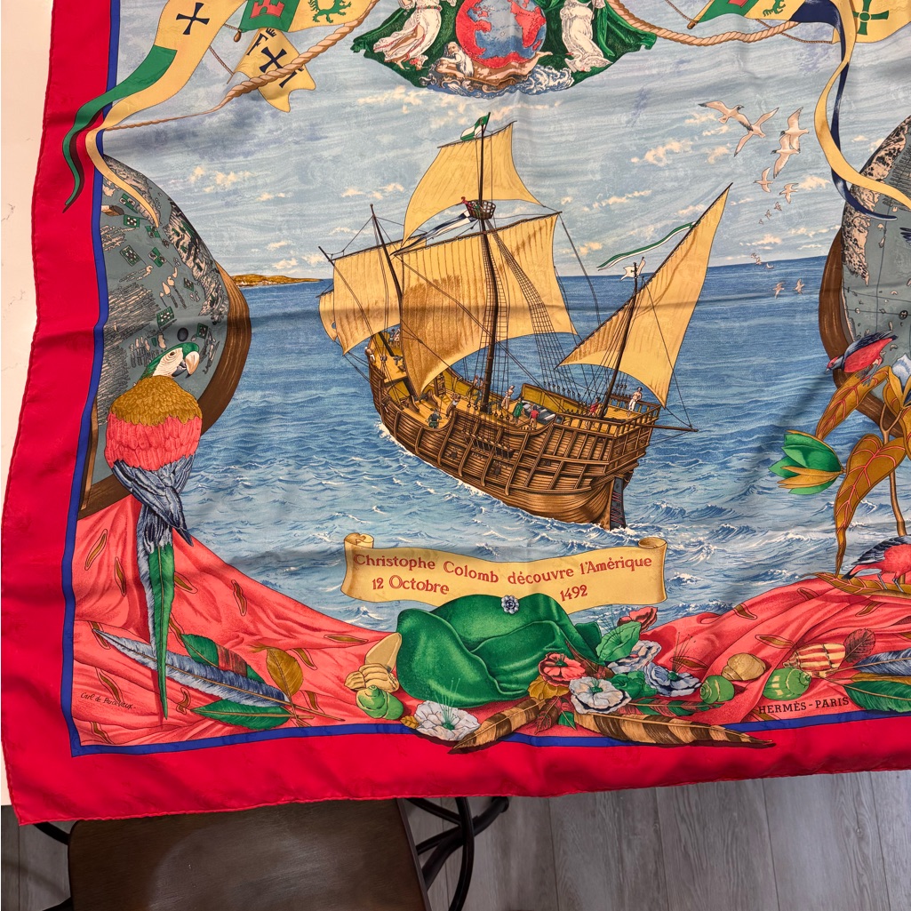 Herms Nautical Themed Silk Scarf